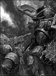 Mariňák Chaosu v boji proti imperiálním jednotkám
