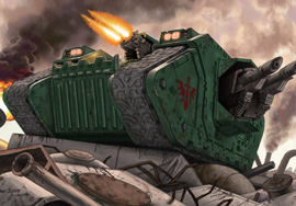 Land Raider v barvách Temných Andělů