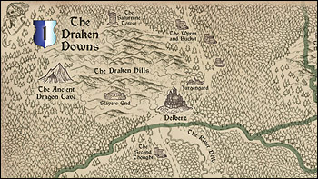 Mapa Dračí pahorkatiny